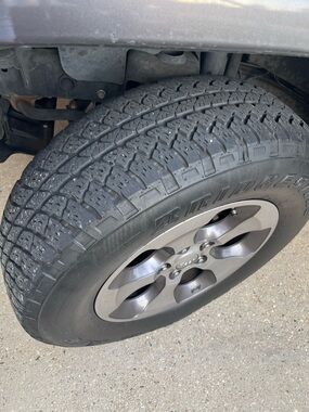 5 Jeep Wrangler Sahara 
Bridgestone Tires 
255/70r18
60 per tire 
Local pickup